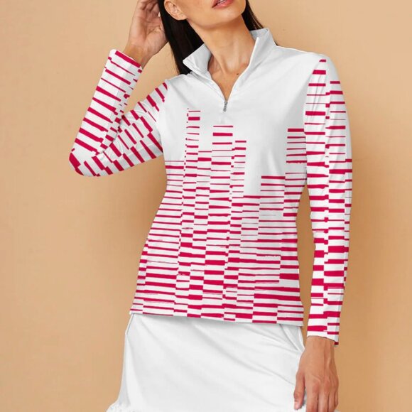 Women's Shirts Skin Protection Zip Long Sleeve Outdoor Casual Tops Plus Size NEW - Picture 4 of 5